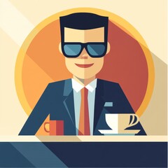 clean, flat design with business concept

