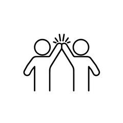 Two figures giving high five,with the sound of clapping hands, teamwork success, partnership achievement, collaboration celebration, positive motivation, successful teamwork
