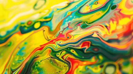 Naklejka premium Vibrant Abstract Fluid Art with Swirling Colors and Dynamic Patterns for Creative Projects