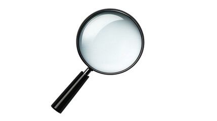 Magnifier for closer examination against dark background, cut out transparent