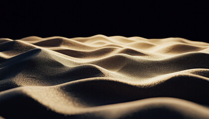 Close-up of sand dunes with a dark background.