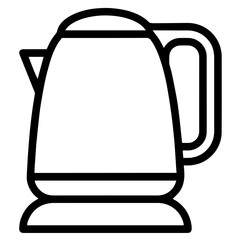 Electric kettle silhouette, water boiling, beverage preparation, convenience, modern kitchen essentials, household appliance for boiling, heating water quickly and efficiently