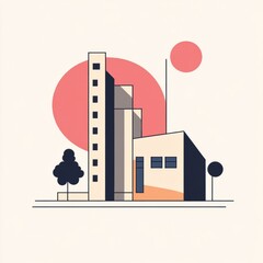 vector graphic university logo with simple lines

