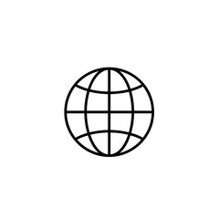 Black globe icon on transparent background  