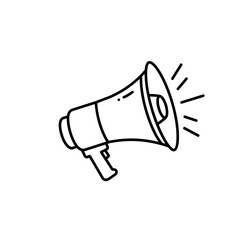 Loudspeaker Vector Icon, Modern Flat Design, Transparent Background, Announcement Symbol, Marketing & Web Design