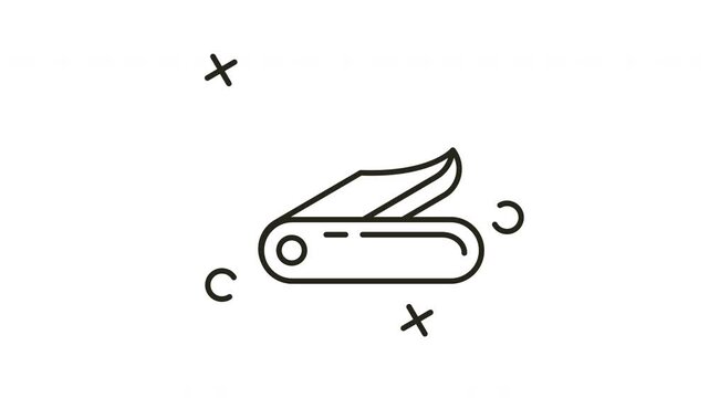 Animated outline pocket knife icon