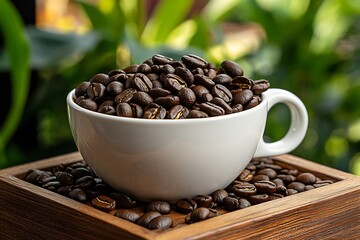 Coffee Beans in White Cup (1)