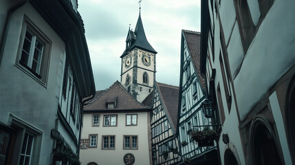 Narrow Streets of an Old European Town