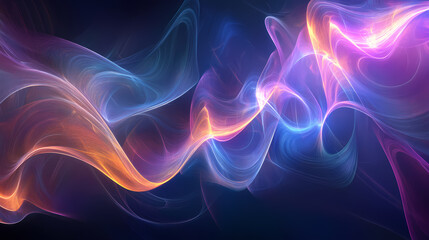 Fototapeta premium Flowing abstract ribbons with an ethereal glow. Ethereal Glow. Illustration