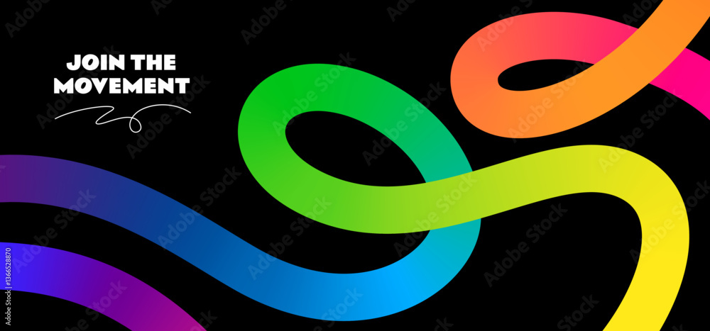 Fototapete Abstract Color Background with Linear Gradient Shapes. Vector Pattern with Wavy Lines. Design Element with Rainbow Ribbons. Geometric Color Banner