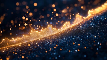 Fototapeta premium Financial growth abstract rising graph line investment success concept