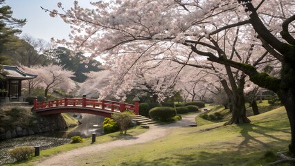 Springtime Cherry Tree Orchard