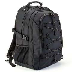 Fototapeta premium Black backpack and bag isolated on white background