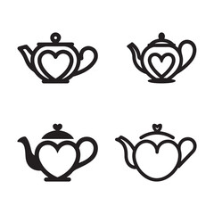 Teapot line art vector illustration.