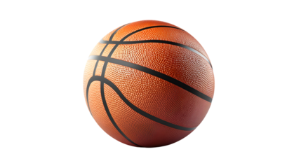 A classic basketball on a black background ideal for sports fitness and recreation themes