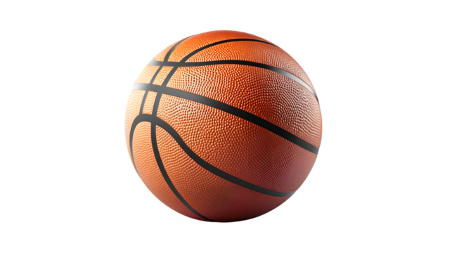 A classic basketball on a black background ideal for sports fitness and recreation themes