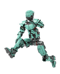 robot soldier is jumping