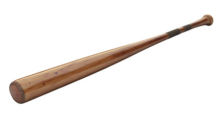 A classic wooden baseball bat with detailed stitching and grip perfect for sports enthusiasts