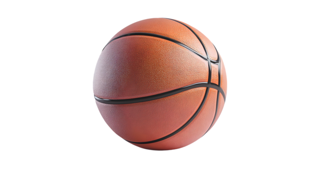 A detailed 3D rendering of a classic basketball ideal for sports fitness and recreation them
