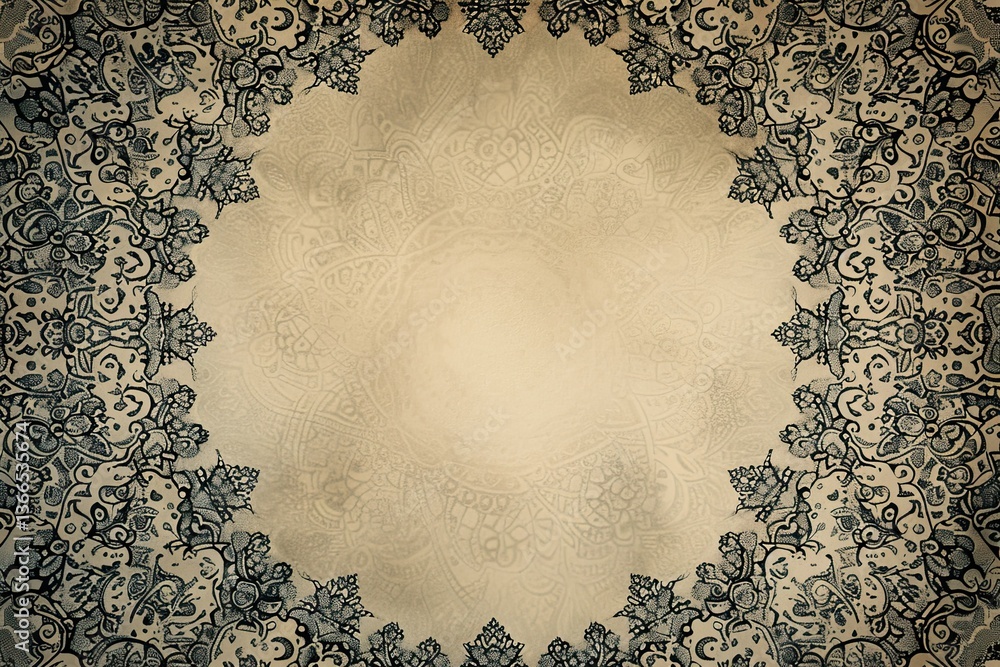 Aufkleber ornate decorative frame with beige backdrop for text or design element