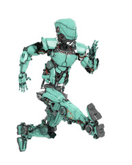 robot soldier is running fast