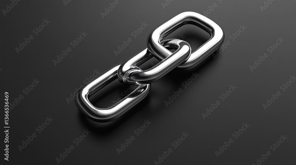 Aufkleber shiny metallic chain links on dark background highquality 3d render for industrial security