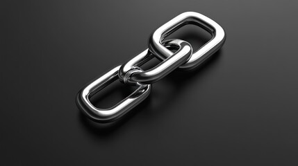 Obraz premium Shiny Metallic Chain Links on Dark Background HighQuality 3D Render for Industrial Security