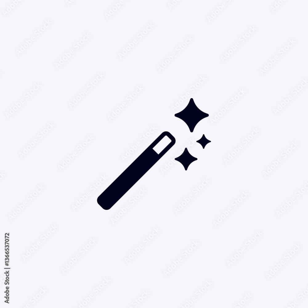 Poster ai wand icon symbolizing transformation and neural capabilities in modern technology applications.