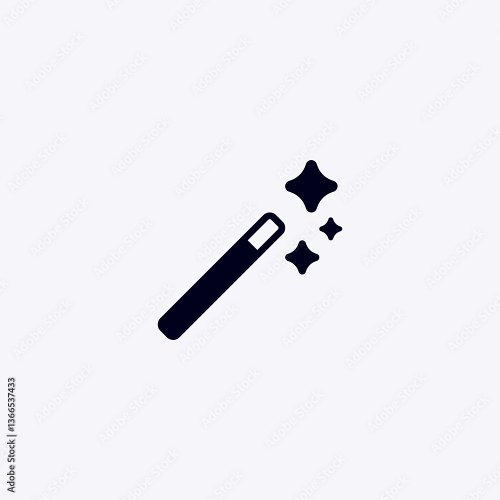 Poster ai magic wand icon symbolizes transformation, innovation, and automation in various applications.