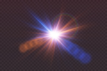 Magic light flash of light and star explosion.