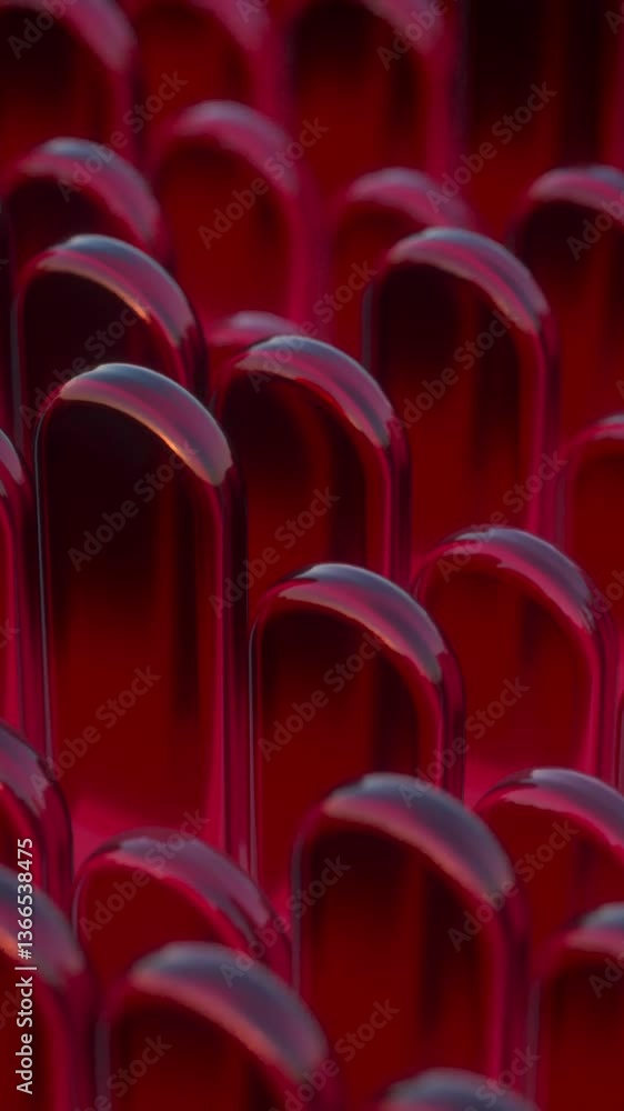 Poster abstract geometric shapes rectangles in red with blue highlights. abstract background with glass sti