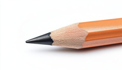 Close-up of pencil tip on white background