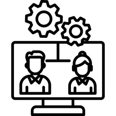 Networking Events bold line color icon