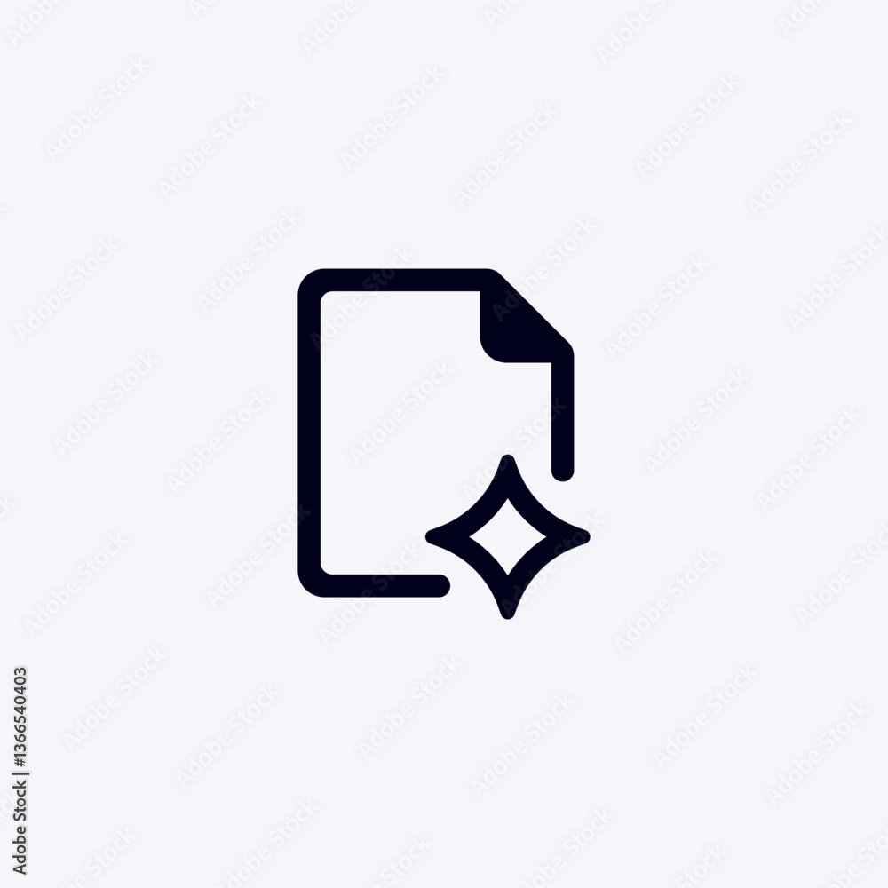 Poster ai document icon with star symbol representing advanced artificial intelligence technology concepts.