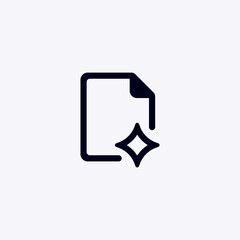 Ai document icon with star symbol representing advanced artificial intelligence technology concepts.