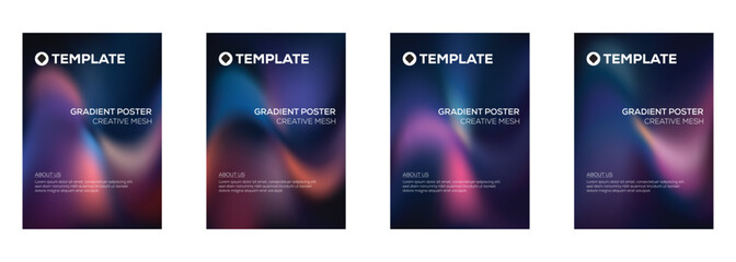 Gradient Poster Templates Creative Mesh Design for Modern Branding