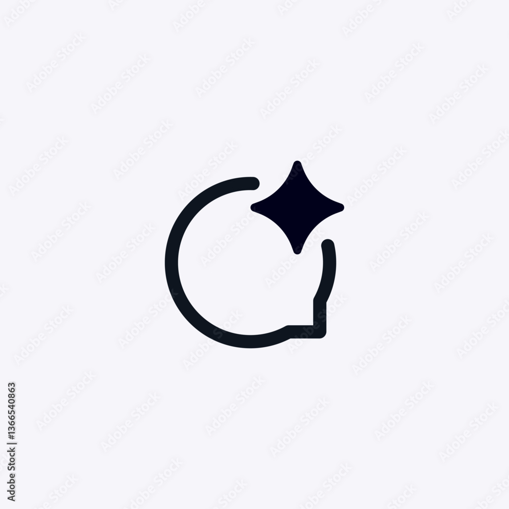 Poster ai inspired icon featuring a circular design and distinctive star. represents innovation and tech.