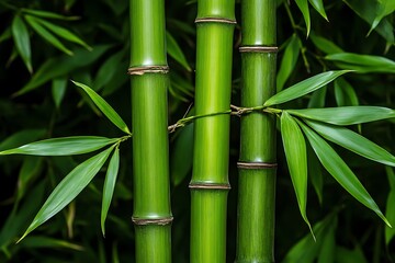 Obraz premium Lush Bamboo Forest Close-up