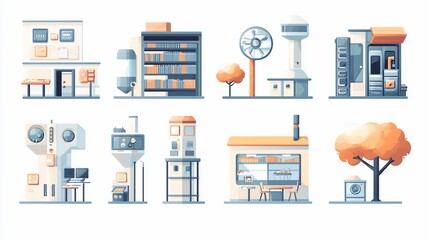 Various Buildings & Structures Illustrations