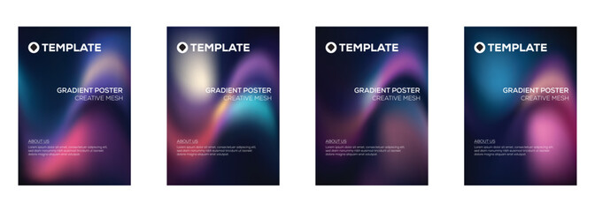 Creative Mesh Gradient Poster Templates Modern Design Set