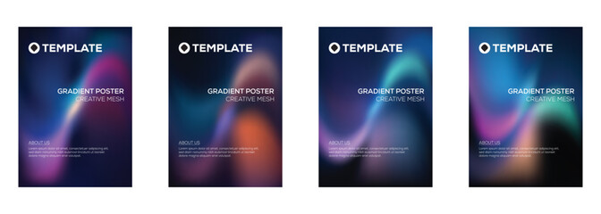 Gradient Poster Templates Creative Mesh Designs for Modern Branding