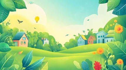 Naklejka premium Professional Vector Design Template Utilizing Ecology Icons for Graphic Projects