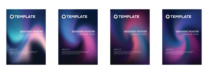 Gradient Poster Templates Creative Mesh Designs for Modern Branding