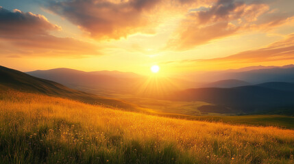 Fototapeta premium sunset in the mountains