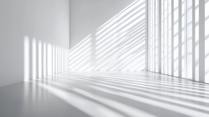 Modern Minimalist Interior with Sunlight Shadows