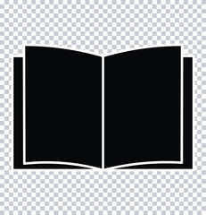 open book icon vector illustration. Black open book on transparent background. Simple book symbol. Vector. Open book icon pictogram. 
Book icon. Vector isolated book sign. 