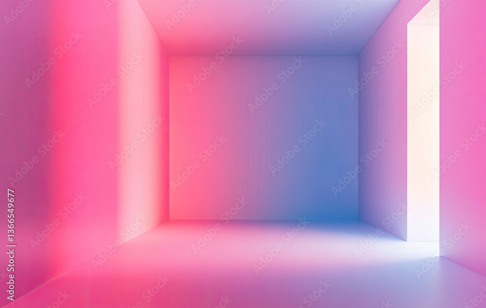 Poster abstract empty room corner with gradient colors and light source