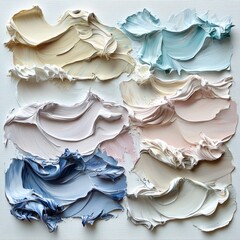 An abstract artistic of colorful palette with multiple strokes