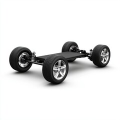 Electric Vehicle Chassis with Four Independent Wheels and Suspension System for Advanced Automotive Design