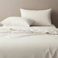white bed with pillows